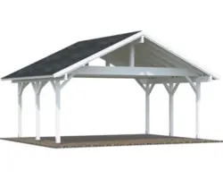 Doppelcarport Palmako Robert 20,6 m² 635 x 510 cm weiß