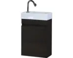 Hornbach Waschbeckenunterschrank Sanox Maxim Keramik 65x40x22 cm mit Keramikwaschbecken black oak