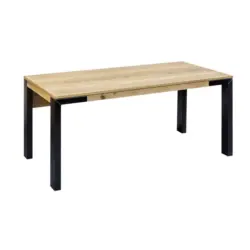 Schreibtisch 180/80/76 cm in Schwarz, Wildeiche