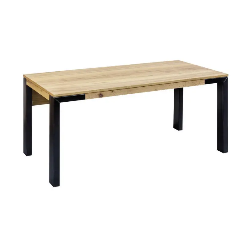 Schreibtisch 180/80/76 cm in Schwarz, Wildeiche