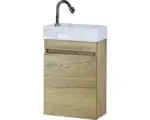 Hornbach Waschbeckenunterschrank Sanox Maxim Keramik 65x40x22 cm mit Keramikwaschbecken eiche natur