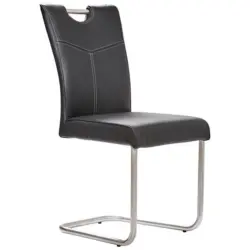 Schwingstuhl in Edelstahl Echtleder pigmentiert