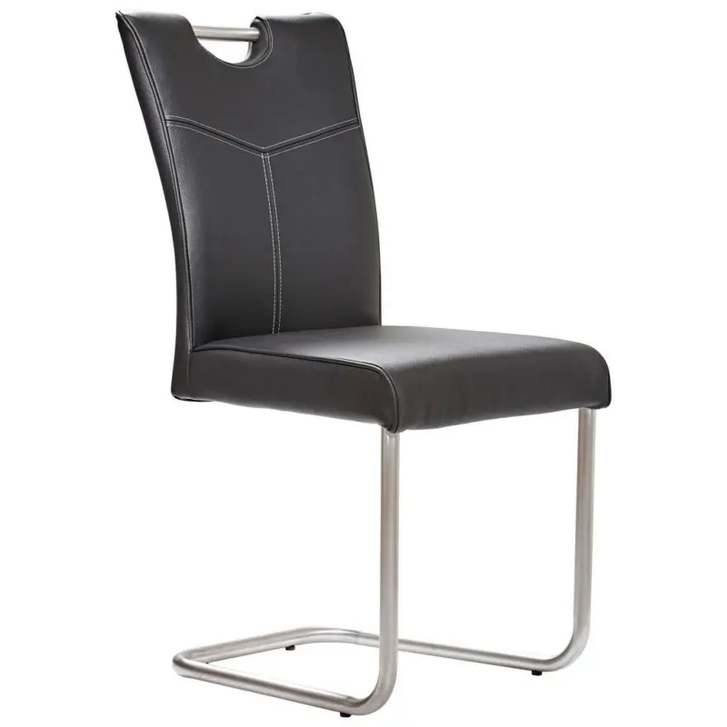 Schwingstuhl in Edelstahl Echtleder pigmentiert