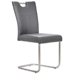 Schwingstuhl in Edelstahl Echtleder pigmentiert