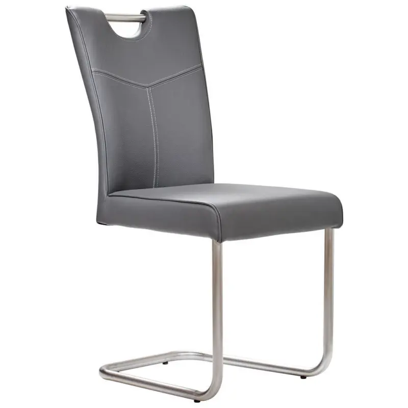 Schwingstuhl in Edelstahl Echtleder pigmentiert