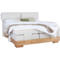 Boxspringbett 180/200 cm in Eichefarben, Beige