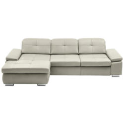 Ecksofa in Echtleder Beige