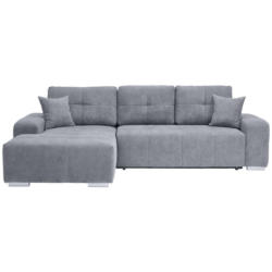 Ecksofa in Webstoff Blau, Grau