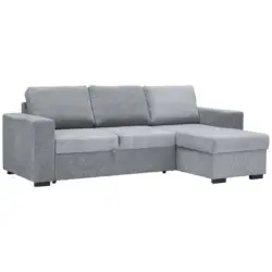 Ecksofa in Velours Grau