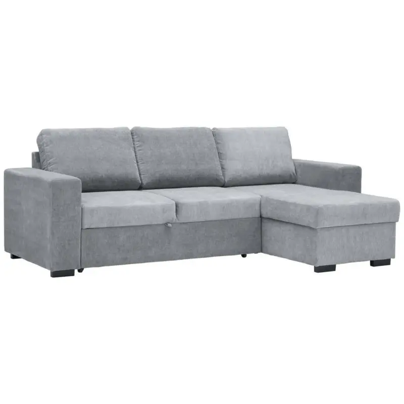 Ecksofa in Velours Grau