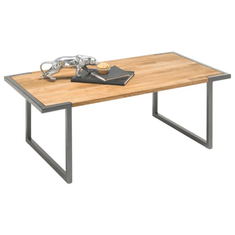 Couchtisch in Holz, Metall 110/60/41 cm