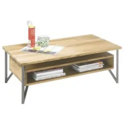 Couchtisch in Holz, Metall 110/60/40 cm