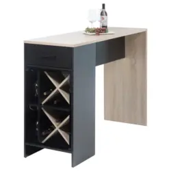 Bartisch in Metall, Glas, Holzwerkstoff 150/50/104 cm