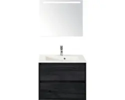 Badmöbel-Set Sanox Porto Mineralguss 56,5x70,5x50,5 cm Mineralgusswaschbecken mit LED-Beleuchtung