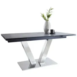 Esstisch in Metall, Glas, Keramik 160-240/90/76 cm