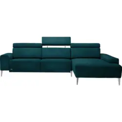 Ecksofa in Chenille Petrol