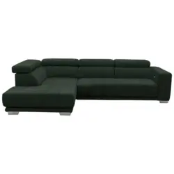 Ecksofa in Chenille Schwarz