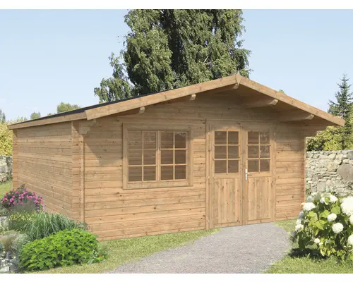 Gartenhaus Britta 22,3 m² 480 x 480 cm Tauchimprägniert braun