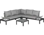 Hornbach Loungeset Gartenlounge Lounge Sitzgruppe Leroy Aluminium 5 Sitzer 2 teilig alu