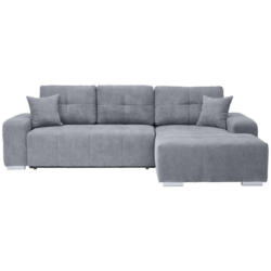 Ecksofa in Webstoff Blau, Grau