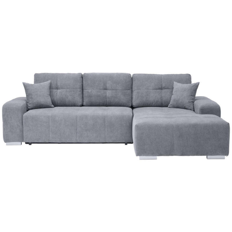 Ecksofa in Webstoff Blau, Grau