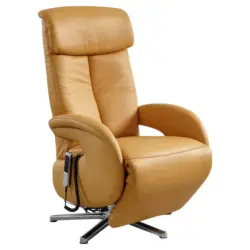 Relaxsessel in Leder Currygelb