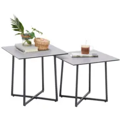 Couchtischset in Metall, Glas, Keramik 45/45/45 cm