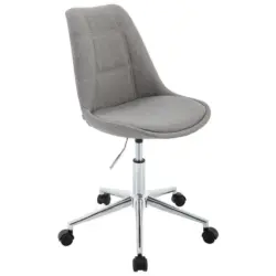 Jugenddrehstuhl in Webstoff Chromfarben, Hellgrau