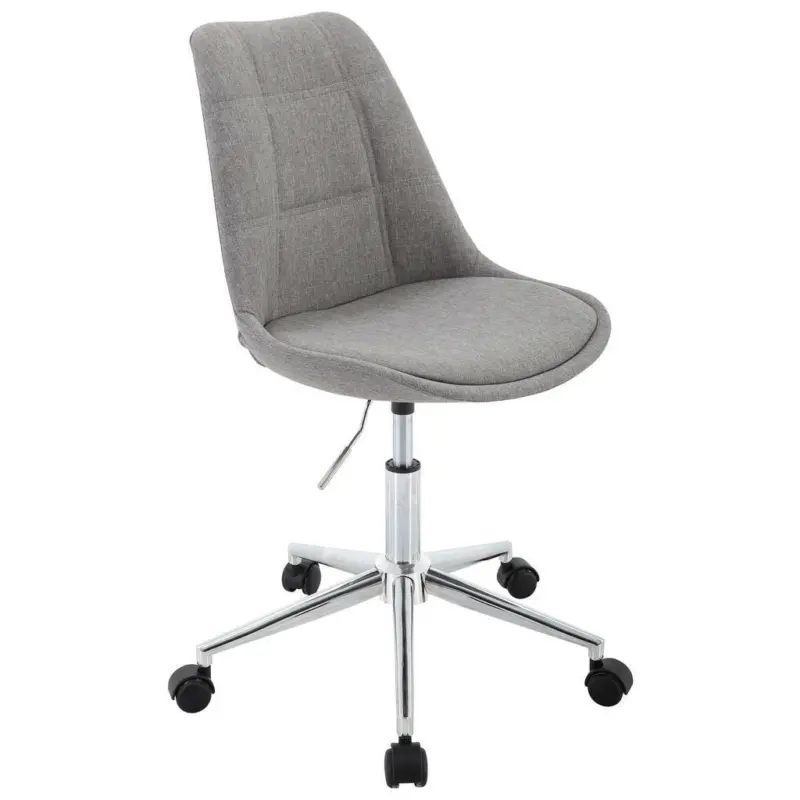 Jugenddrehstuhl in Webstoff Chromfarben, Hellgrau