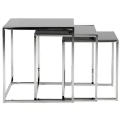 Beistelltischset in Glas 50/50/55 cm