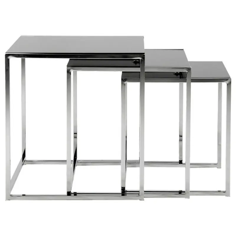 Beistelltischset in Glas 50/50/55 cm