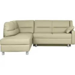 Ecksofa in Echtleder Creme