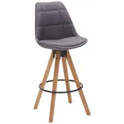 Barhocker in Textil Eichefarben, Dunkelgrau