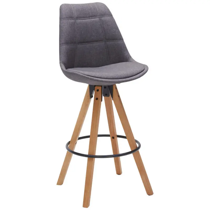 Barhocker in Textil Eichefarben, Dunkelgrau