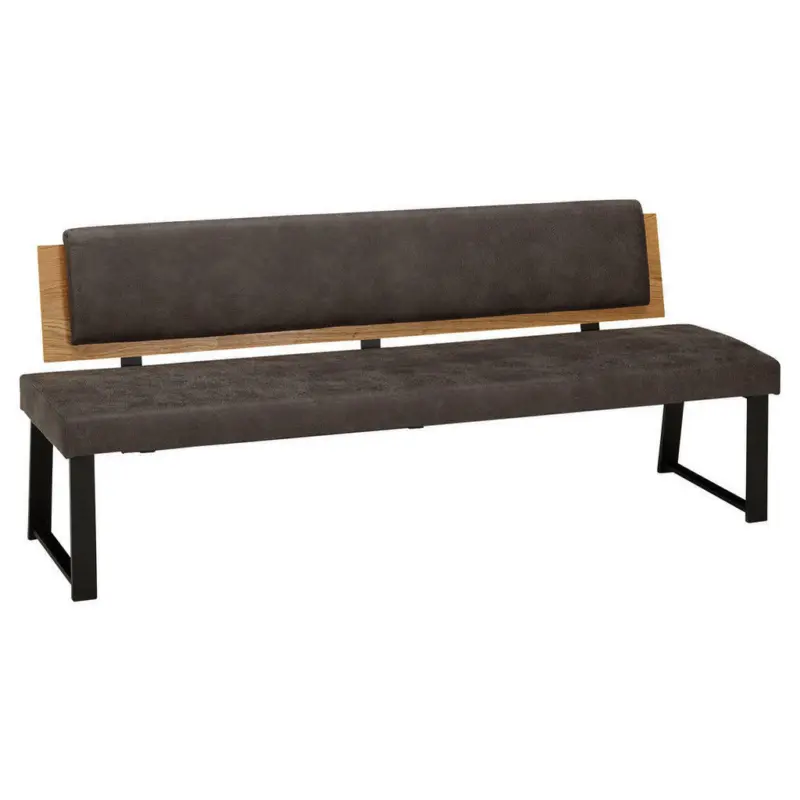 Sitzbank 200/85/60 cm in Eichefarben, Dunkelgrau