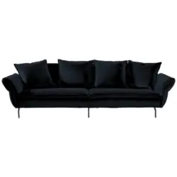 Megasofa in Flachgewebe Schwarz
