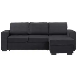 Ecksofa in Velours Anthrazit