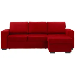 Ecksofa in Velours Rot