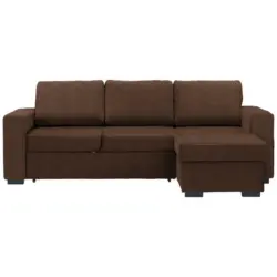 Ecksofa in Velours Braun