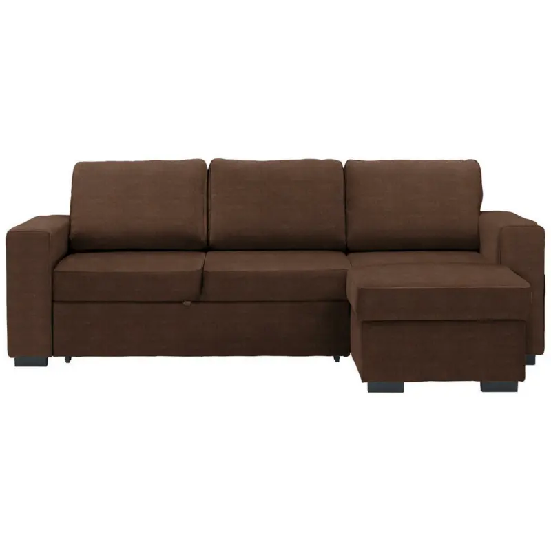 Ecksofa in Velours Braun