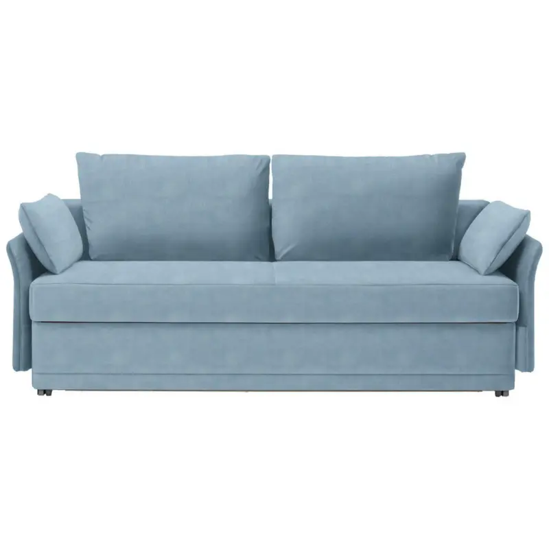 Schlafsofa in Velours Hellblau