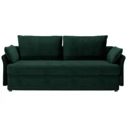 Schlafsofa in Velours Dunkelgrün