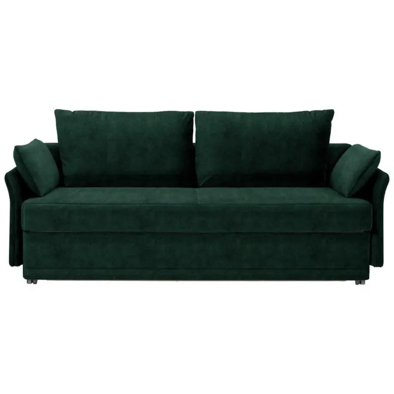 Schlafsofa in Velours Dunkelgrün