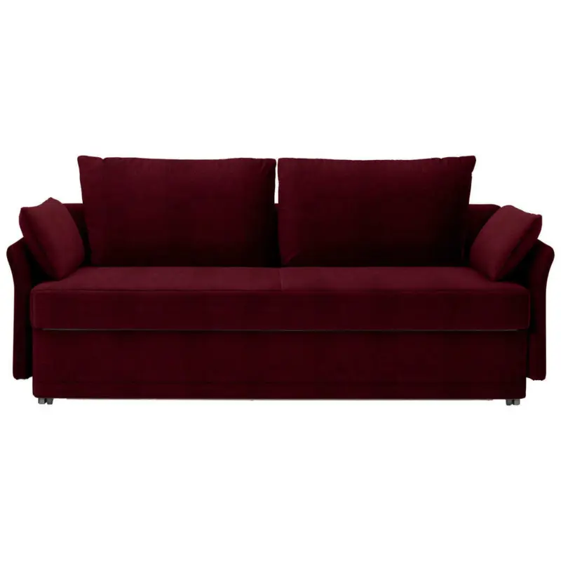 Schlafsofa in Velours Dunkelrot