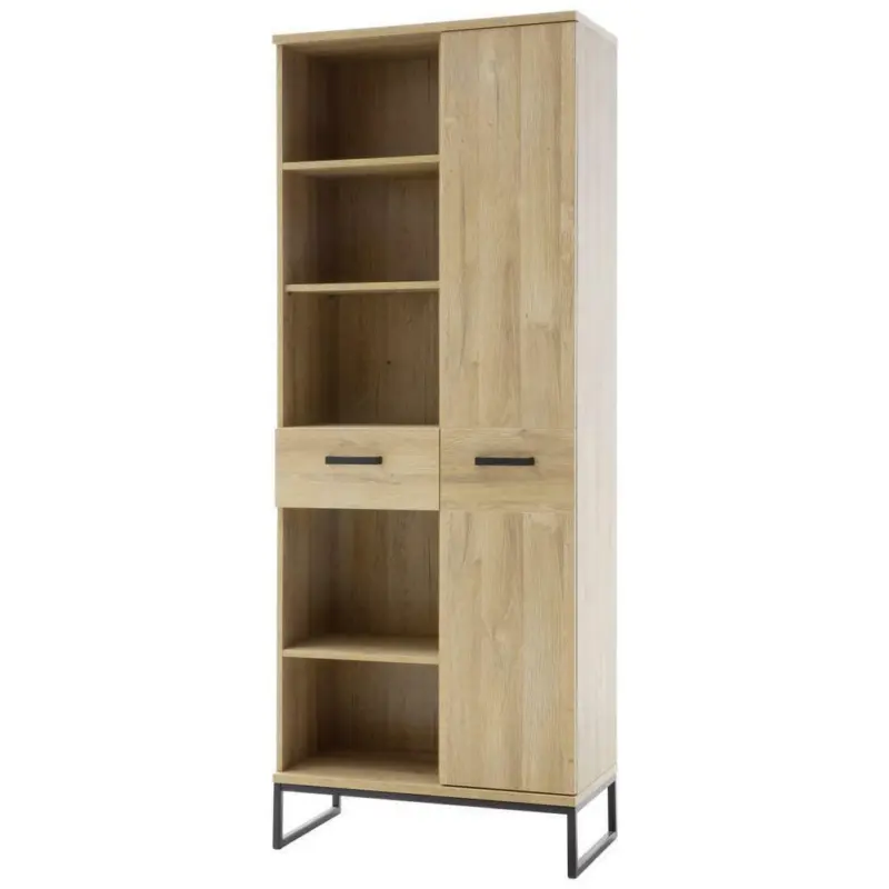 Regalkombination 76/196/38 cm in Schwarz, Eichefarben