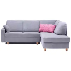 Ecksofa in Flachgewebe Grau