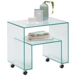 Beistelltisch in Glas 40/56/52 cm