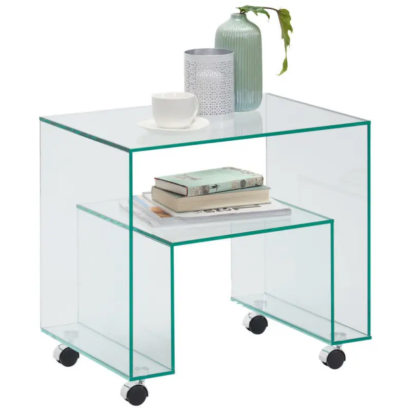 Beistelltisch in Glas 40/56/52 cm