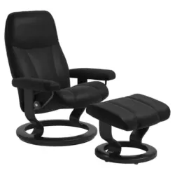 Relaxsesselset in Leder Schwarz