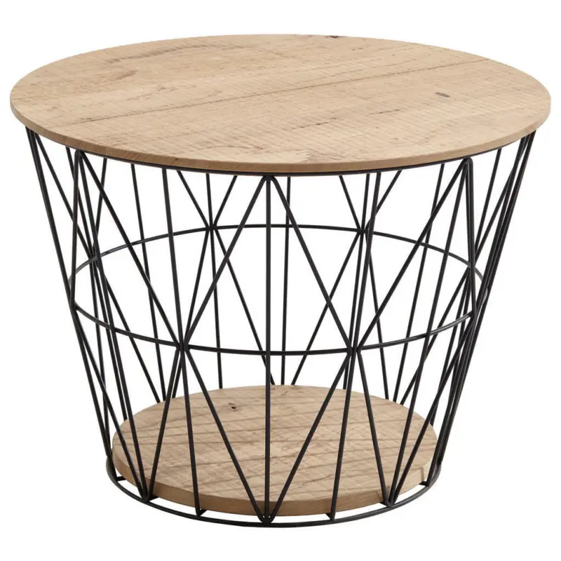 Couchtisch in Holz, Metall 62/62/46 cm